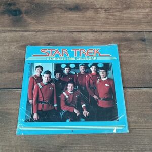 Star Trek Stardate 1986 Calendar Blue New Sealed Vintage Pocket Books Sci-Fi
